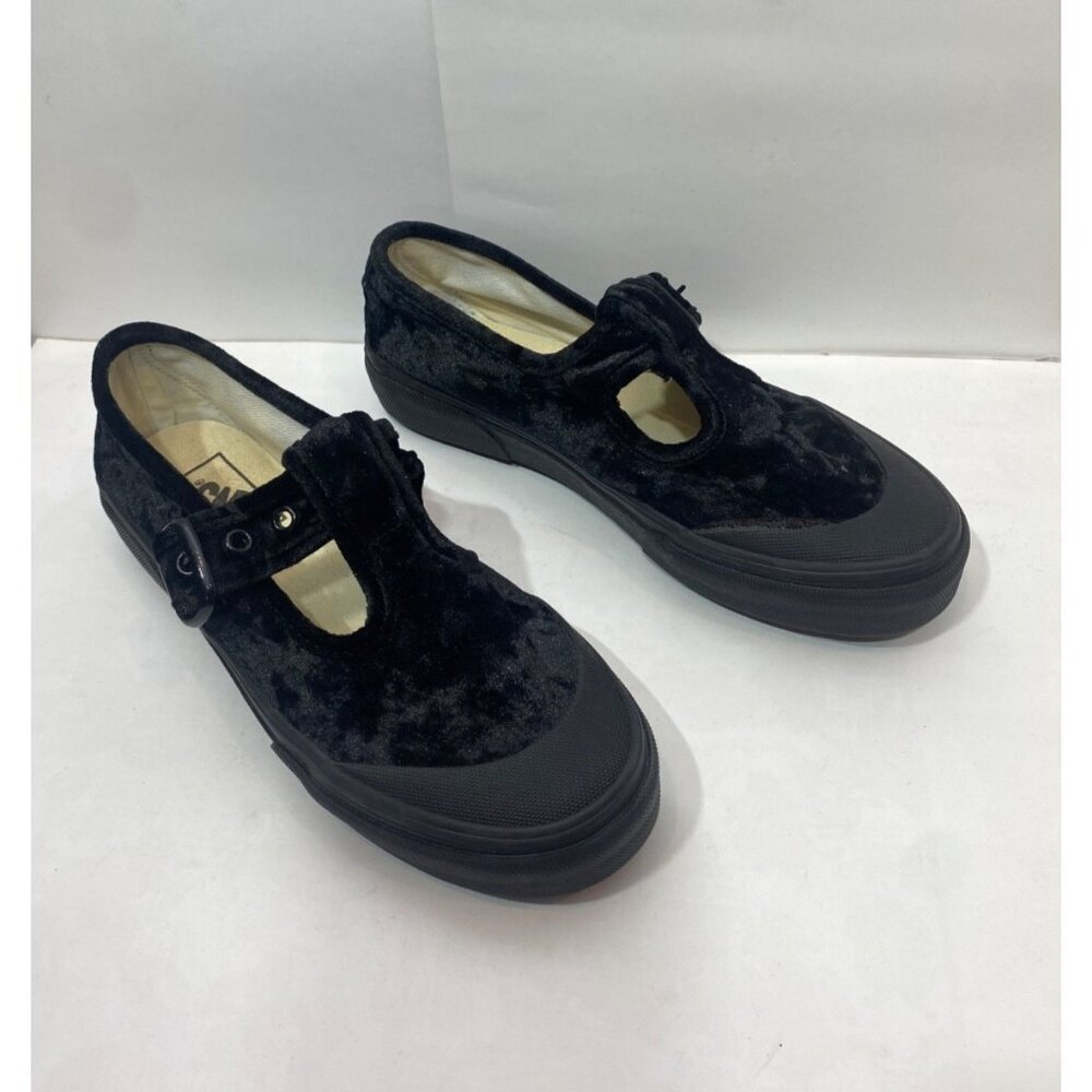 Vans Women's Crushed Velvet Mary Jane Platform Shoe Style 93 Black Women's 6 - Picture 2 of 13